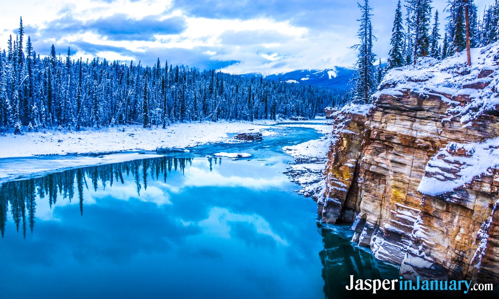 Jasper Athabasca River in January