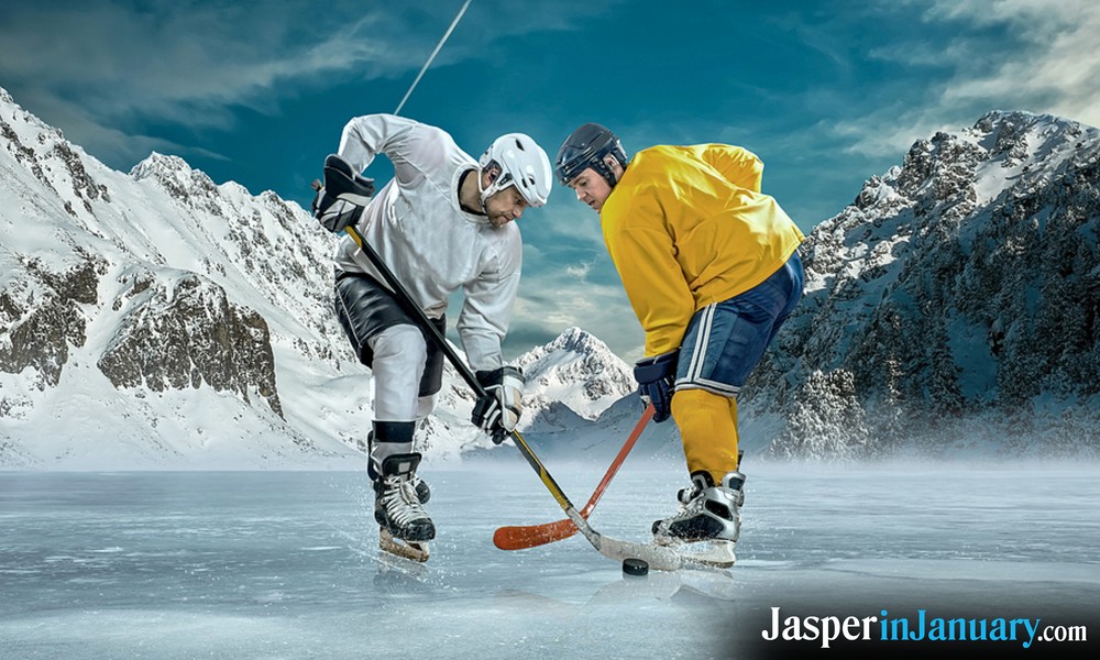 Jasper Pond Hockey in January